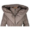 Dámský hnědý cappuccino prošívaný kabát s páskem a límcem S-M 2
