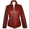 KOŽENÁ dámská červená zateplená bunda na zip ENJOY L