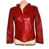 KOŽENÁ dámská červená měkká bunda bolerko XSS 3