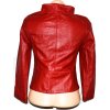 KOŽENÁ dámská červená měkká bunda bolerko XSS 4