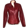 KOŽENÁ dámská vínová bunda na zip CLOCKHOUSE ML 4