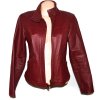 KOŽENÁ dámská vínová bunda na zip CLOCKHOUSE ML 6