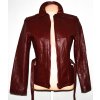 KOŽENÁ dámská vínová bunda s páskem Howard's S 4