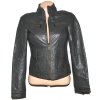 KOŽENÁ dámská šedá měkká bunda na zip S 3