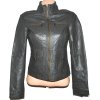 KOŽENÁ dámská šedá měkká bunda na zip S