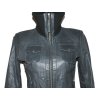 KOŽENÁ dámská šedá měkká bunda na zip VERO MODA M 3