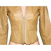 KOŽENÁ dámská béžová měkká bunda na zip XS