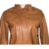 KOŽENÁ dámská hnědá měkká bunda na zip Stefanel S