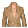 KOŽENÉ dámské měkké béžové sako 10/36 2