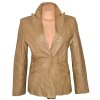 KOŽENÉ dámské měkké béžové sako 10/36