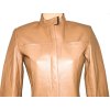 KOŽENÁ dámská béžová bunda na zip 10/36