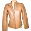 KOŽENÁ dámská béžová bunda na zip 10/36