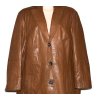 KOŽENÝ dámský hnědý měkký kabát GERRY WEBER XXXXL/54