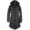 Dámský černý prošívaný kabát s páskem a kapucí Alpine Pro S