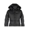 Dámský černý prošívaný kabát s páskem a kapucí Alpine Pro S