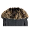 Dámská černá prošívaná bunda s pravou kožešinou XL