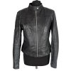 KOŽENÁ dámská černá bunda na zip M