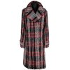 Dámský károvaný dlouhý kabát L/XL