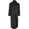 Vlněný (70%) dámský dlouhý šedočerný kabát MODEX 44