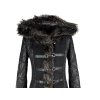 Dámský černý prošívaný kabát s kapucí Texhal S