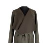 Dámský olivový kabát na zavazování M