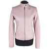 KOŽENÁ dámská růžová bunda na zip AMISU 38