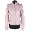 KOŽENÁ dámská růžová bunda na zip AMISU 38