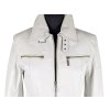KOŽENÁ dámská bílá bunda na zip KARA M