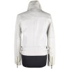 KOŽENÁ dámská bílá bunda na zip KARA M