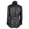 Kožená dámská černá bunda s páskem KARA   M*