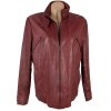 KOŽENÁ dámská červená bunda na zip KARA 46