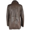 KOŽENÝ dámský hnědý měkký kabát s páskem KARA 42