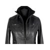 KOŽENÁ dámská černá bunda na zip MANGO XS