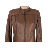 KOŽENÁ dámská hnědá koňaková bunda na zip Brend M