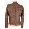 KOŽENÁ dámská hnědá koňaková bunda na zip Brend Mv