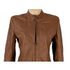 KOŽENÁ dámská hnědá koňaková bunda na zip M