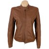 KOŽENÁ dámská hnědá koňaková bunda na zip M