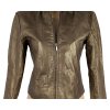 KOŽENÁ dámská zlatá bunda na zip ARMA M
