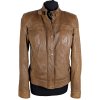 KOŽENÁ dámská hnědá bunda na zip YESSICA M