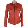 KOŽENÁ dámská červená bunda na zip BRUNO BANANI M