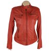 KOŽENÁ dámská červená bunda na zip BRUNO BANANI M