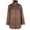 KOŽENÁ dámská hnědá bunda na zip 52/26