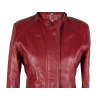 KOŽENÁ dámská červená bunda na zip M
