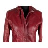 KOŽENÁ dámská červená bunda na zip M