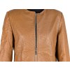 KOŽENÁ dámská hnědá bunda na zip JOY M