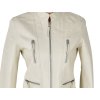 KOŽENÁ dámská krémová bunda na zip M
