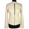 KOŽENÁ dámská měkké krémová bunda na zip VERO MODA S