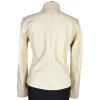 KOŽENÁ dámská měkké krémová bunda na zip VERO MODA S