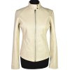 KOŽENÁ dámská měkké krémová bunda na zip VERO MODA S