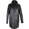 KOŽENÝ dámský černý zateplený kabát Different M, L